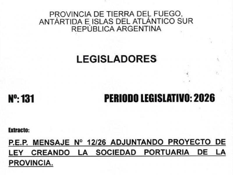 El proyecto de ley creando la Sociedad Portuaria de Tierra del Fuego fue pasado a archivo 