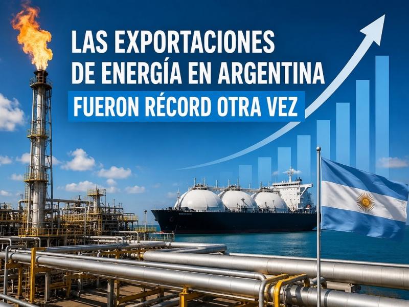 Las exportaciones de energía en Argentina fueron récord otra vez en 2025