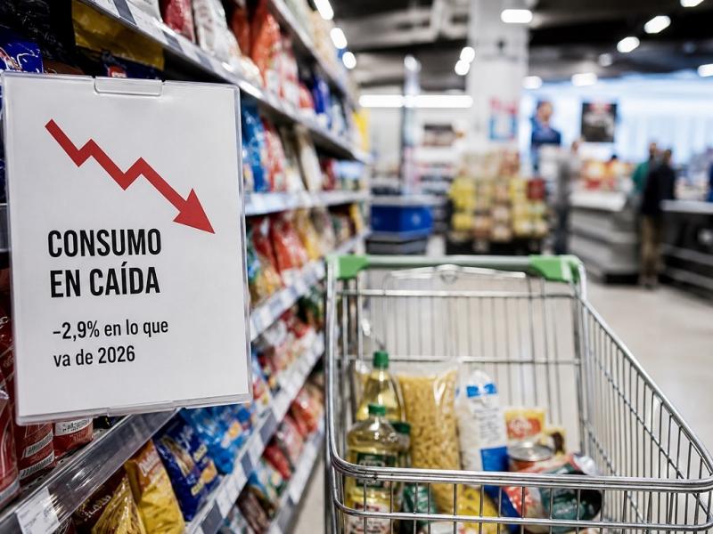 El consumo masivo cay� por sexto mes consecutivo y acumul� una baja del 2,9% en lo que va de 2026