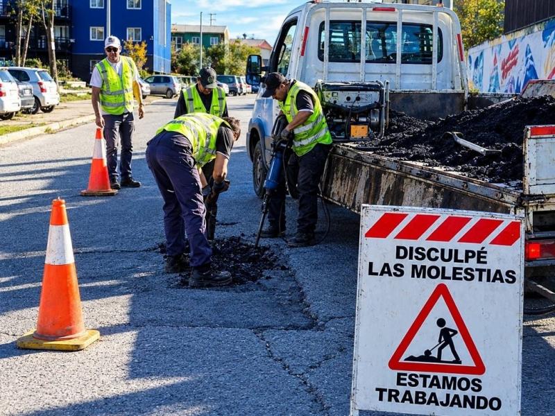 Trabajos de bacheo, mantenimiento y embellecimiento urbano 