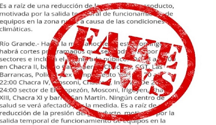 Pedimos a los medios de comunicacin y a los vecinos de nuestra provincia tranquilidad y no compartir este tipo de informacin que circula por redes sociales de manera maliciosa y falaz.