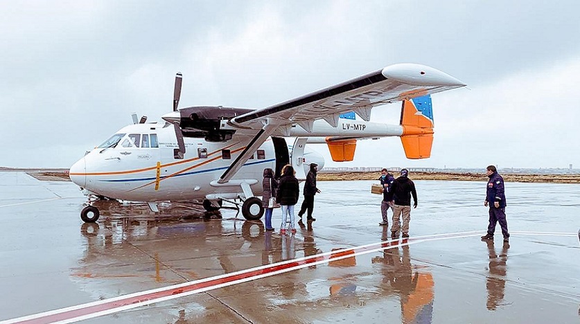 La aeronave est disponible para conectar las ciudades de la provincia y volar a Ro Gallegos en caso que fuera necesario.