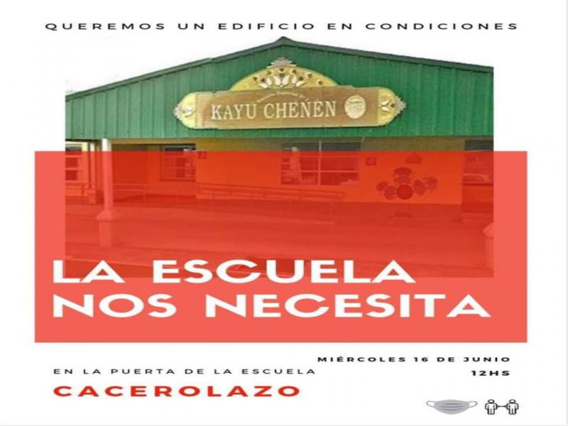 Familias y docentes nos reunimos nuevamente y pensamos algunas acciones para reclamar por la vuelta a la Escuela de nuestros alumnos y alumnas, comentaron integrantes de la comunidad educativa de la Escuela Kay Chenen.
