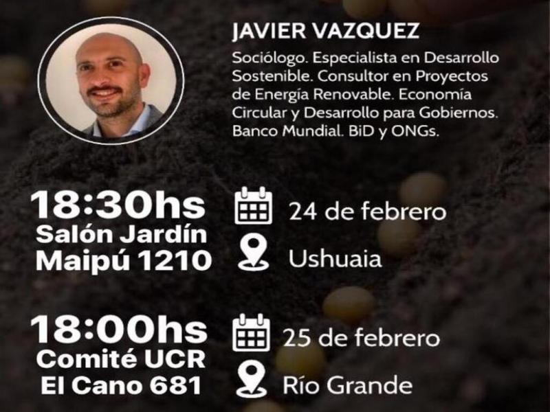 Javier Vzquez es Socilogo, especialista en Desarrollo Sostenible. Tambin es consultor en Proyectos de Energa Renovable, Economa Circular y Desarrollo para Gobiernos.