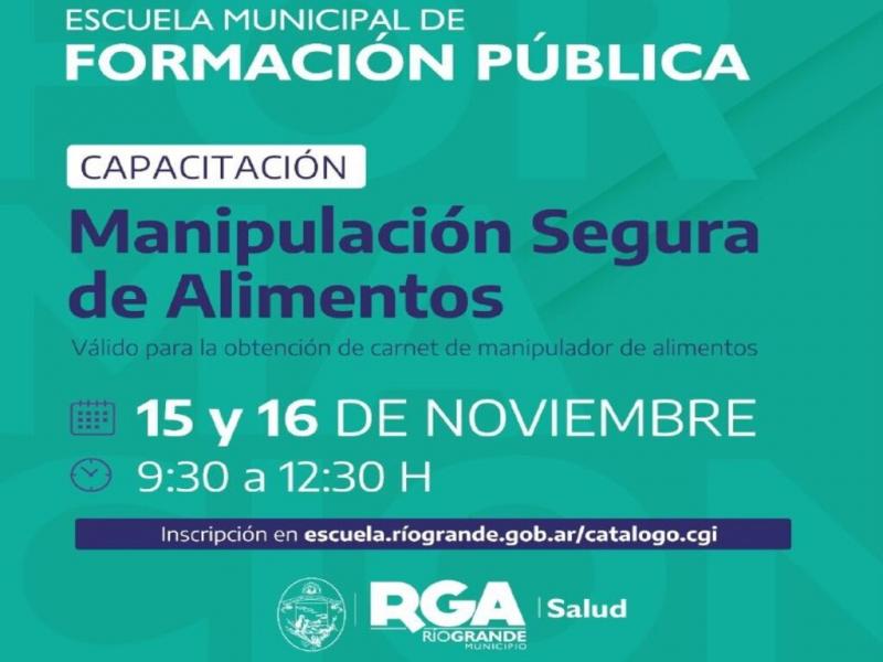 La formacin se realizar el prximo 15 y 16 de noviembre, de manera presencial y de manera virtual. Aquellos interesados en participar pueden inscribirse ingresando a https://escuela.riogrande.gob.ar/catalogo.cgi.