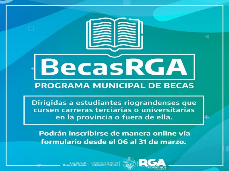 Desde el 6 hasta el 31 de marzo estarn abiertas las inscripciones para acceder a las becas municipales, destinadas a estudiantes del nivel secundario, terciario y universitario.
