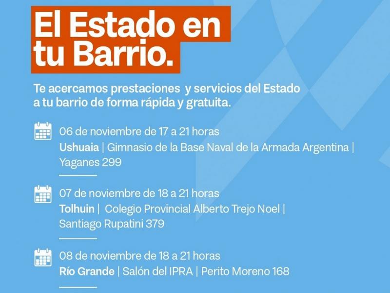 En un trabajo articulado entre Nacin y distintas reas del Gobierno de Tierra del Fuego, este dispositivo se realizar en la provincia con el objetivo de acercar entes nacionales y provinciales a las vecinas y vecinos de cada localidad.