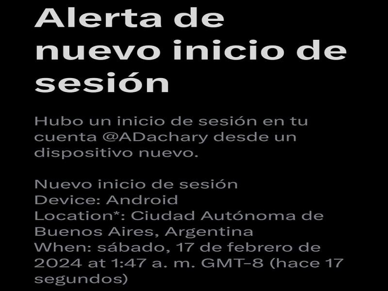 El hackeo a la cuenta de Twitter de Dachary se realiz desde algn lugar de la ciudad de Buenos Aires. El hecho lo dio a conocer el propio funcionario es un posteo que realizo a las 6:51 horas, donde lamenta el acto delincuencial sufrido.