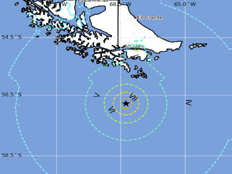 Este viernes 2 de mayo, a las 9:58 h (hora de Argentina), se registr un sismo de magnitud 7.4 con epicentro en el Pasaje de Drake, a unos 219 km al sur de Ushuaia, fuera de la isla grande de Tierra del Fuego.