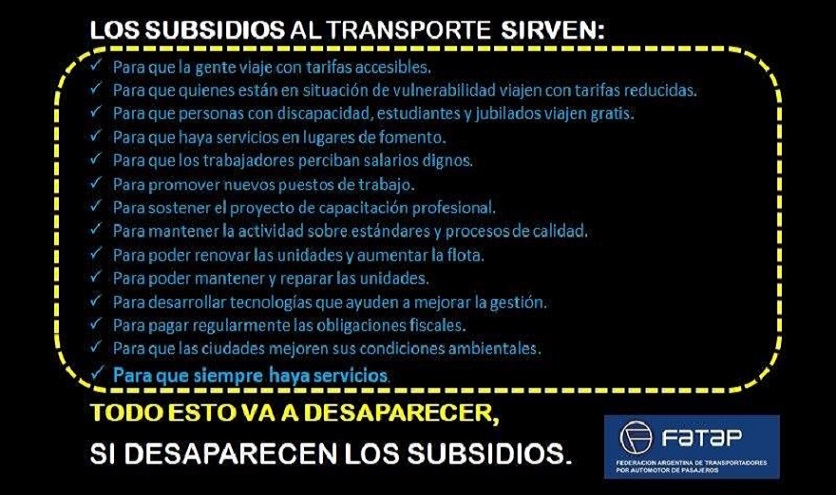 En el Presupuesto Nacional 2019, no se prev un subsidio fundamental para el interior del pas, que a su vez sufre un otorgamiento inequitativo -70% para la CABA y Provincia de Bs As y 30% al interior-.