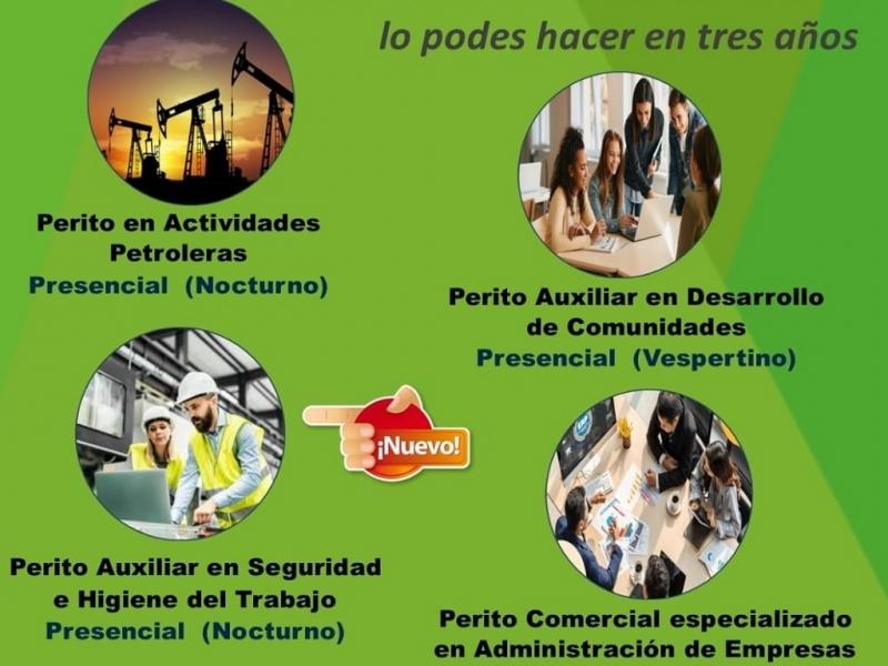 La instituci�n presenta para este a�o una oferta acad�mica renovada con novedades que ampl�an significativamente las posibilidades de formaci�n en la ciudad: Perito Auxiliar en Seguridad e Higiene del Trabajo.