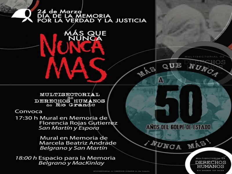 El martes 24 de marzo, a las 17:30 horas, habr� concentraci�n y movilizaci�n desde calle Espora y Avenida San Mart�n hacia el Espacio para la Memoria ubicado en la intersecci�n de calle Mackinlay y Avenida Belgrano.