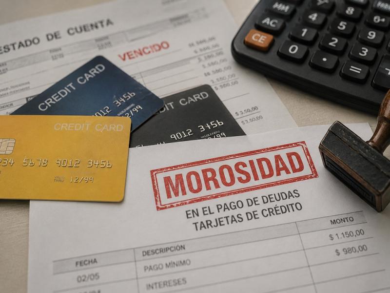 La morosidad en el pago de los pr�stamos personales y las tarjetas de cr�dito no para de aumentar. La morosidad en el pago de las deudas de tarjetas de cr�dito tuvo un aumento de 0,7 puntos porcentuales durante abril comparado con marzo.
