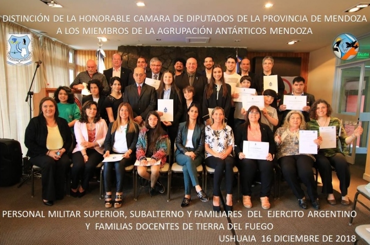 Fueron distinguidos personal Militar Superior y Subalterno de las Fuerzas Armadas y la totalidad de las familias docentes de Tierra del Fuego, que han prestado servicios en la Escuela Provincial N 38 ubicada en la Base Esperanza de Antrtida Argentina. 